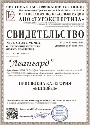 Классификация гостиницы 1 до 14.06.2027 г.